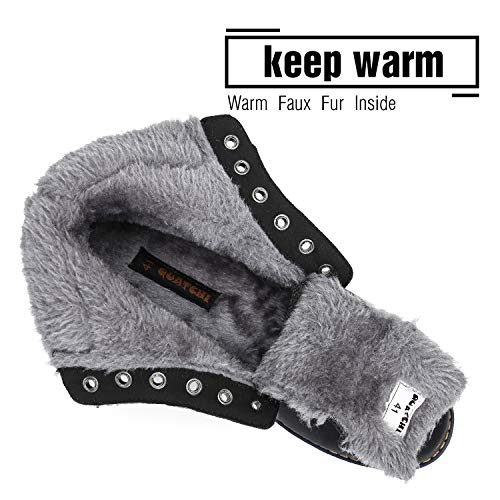 Botas de Nieve Hombre Antideslizante Invierno Botines Calientes Trekking Aire Libre Zapatos Negro 44