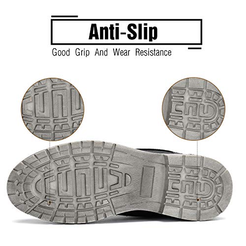 Botas de Nieve Hombre Antideslizante Invierno Botines Calientes Trekking Aire Libre Zapatos Negro 44