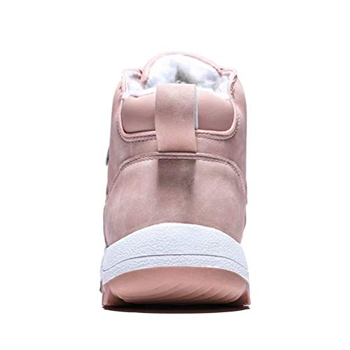Botas de Nieve Hombre Mujer Botas de Invierno Zapatillas Trekking Impermeables Nieve Antideslizante Calientes Botines Rosado 39