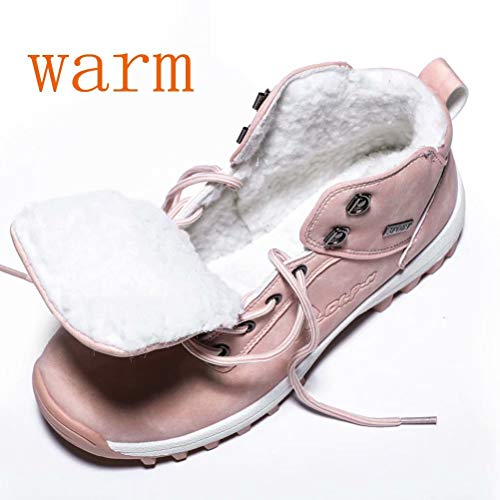 Botas de Nieve Hombre Mujer Botas de Invierno Zapatillas Trekking Impermeables Nieve Antideslizante Calientes Botines Rosado 39