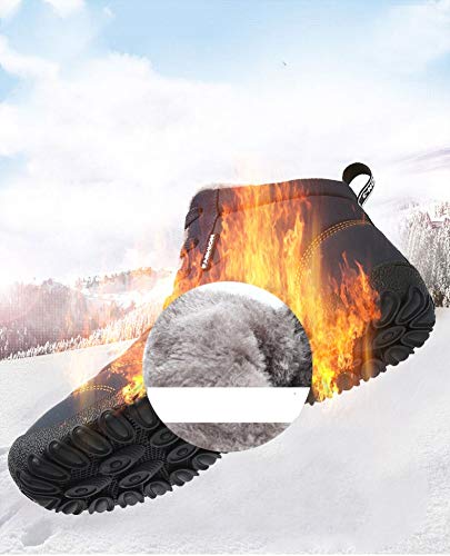 Botas de Nieve Unisex, Popoti Hombre Mujer Botas de Nieve Zapatos Antideslizante Calientes Fur Botines Forradas Cortas Boots Algodón Zapatos Invierno Aire Libre Botines (Amarillo, 37)