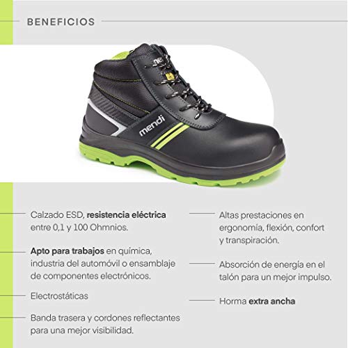 Botas de Seguridad para Hombre y Mujer Impermeables con Resistencia electrica/Calzado Botas de Seguridad Robusta cómodas, Ligeras Antideslizantes con Puntera Reforzada de Fibra de Vidrio (Numeric_45)