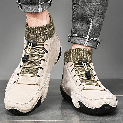 Botas de Senderismo para Hombre Otoño Invierno Zapatos de Senderismo Zapatillas Cordones Botas nvierno Forro Piel Sneakers Calientes Botines Tela Tejida