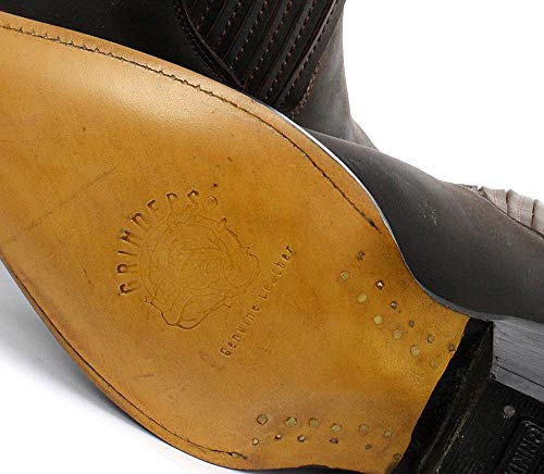 Botas de Vaquero de Cuero Real de Mustang Brown Mustang Resbalón en Botines Chelsea de tacón Cubano (Mens UK 11/ EU 45)