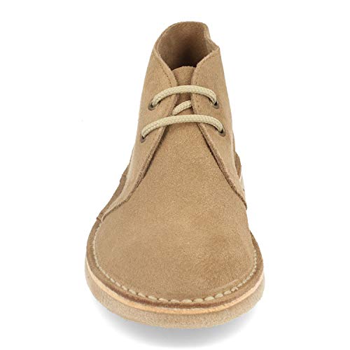 Botas Desierto Pisamierdas para Mujer con Piel Serraje, Suela Crepe Antideslizante y Cordones. Comodas, practicas e Ideales para Primavera-Verano. Talla 37 Taupe