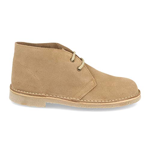 Botas Desierto Pisamierdas para Mujer con Piel Serraje, Suela Crepe Antideslizante y Cordones. Comodas, practicas e Ideales para Primavera-Verano. Talla 37 Taupe