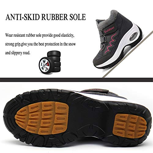 Botas Mujer Botines Zapatos Invierno Botas de Nieve Deportivas Caliente Botines Calentar Forrada Zapatillas Fur Forro Sneakers