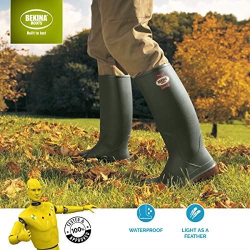 Botas para Caminar para Hombres, Muy Ligeras, Neotane 3 Veces más duraderas Que Las Botas de Goma comparables, Incl. Plantilla para pies Secos y cálidos, Suela marrón Antideslizante, EU 38