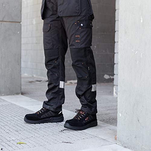 Botas para Hombre De Seguridad Puntera De Acero Zapatos De Trabajo Senderismo Plantilla De Protección Unisex-Adulto S1P SRC CE Aprobado Black Hammer 9952 Black Hammer (43 EU)