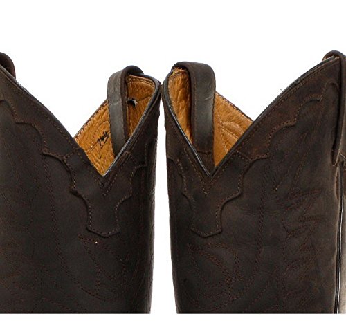 Botas Tipo Cowboy de Cuero autentico para Caballero en Negro y Marron Oscuro Oeste Cuban - Marron, 44EU/10UK