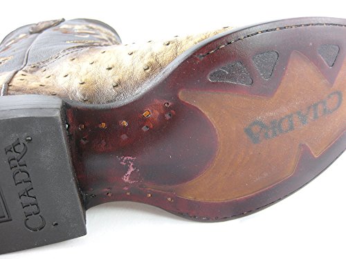 Botas Vaqueras de Caballero en Piel de Avestruz Cuadra, Tamaño:44, Color:Flame Orix