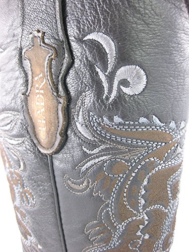 Botas Vaqueras de Caballero en Piel de Cocodrilo Cuadra, Color:Negro, Tamaño:40.5