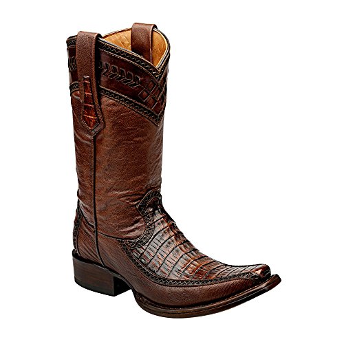 Botas Vaqueras de Caballero en Piel de Cocodrilo Cuadra, Tamaño:43.5, Color:Forest Ocre