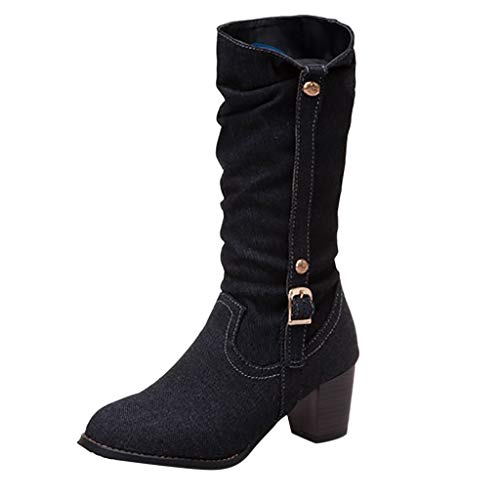 Botas Vaqueras Plataforma para Mujer Rodilla De Punta Redonda Cordones Caballero Alto Senderismo Wellington Botines De Equitación Botas Mujer