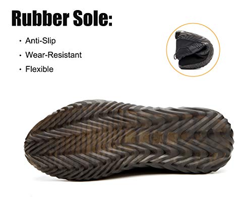 Botas y Zapatos de Seguridad con Puntera de Acero Forradas Impermeables cálido para el Invierno, Bota de protección, Calzado de Seguridad Hombre Mujer, Zapatillas de Industria Negro 36 EU