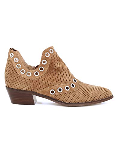 Botín Alpe Mujer 4576 11 Troquelado Cuero 39 marrón