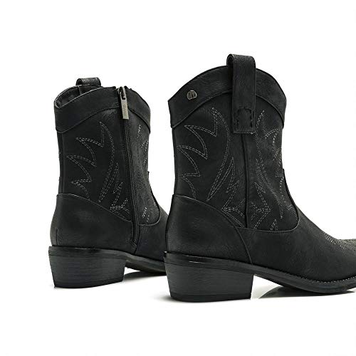 Botín Cowboy Mustang 58027 Vintage Negro - Mustang