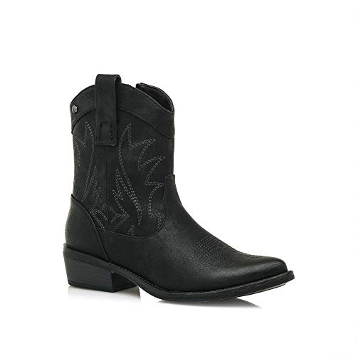 Botín Cowboy Mustang 58027 Vintage Negro - Mustang