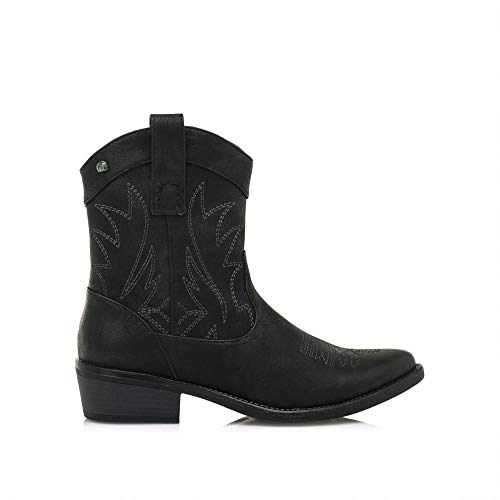 Botín Cowboy Mustang 58027 Vintage Negro - Mustang