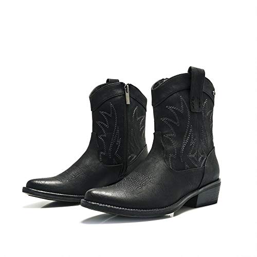 Botín Cowboy Mustang 58027 Vintage Negro - Mustang