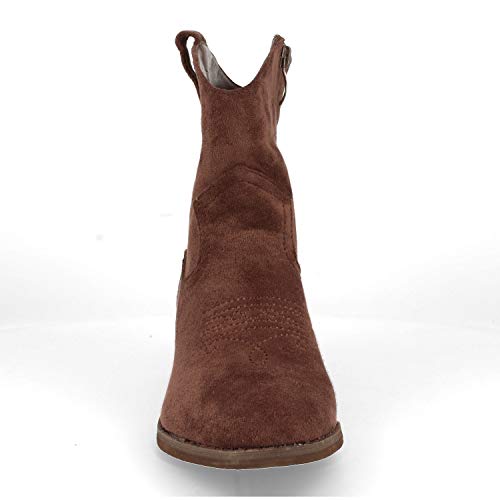 Botin de Mujer Campero con Boradado Cowboy en la Pala Otono Invierno 2019. Talla 36 Marron