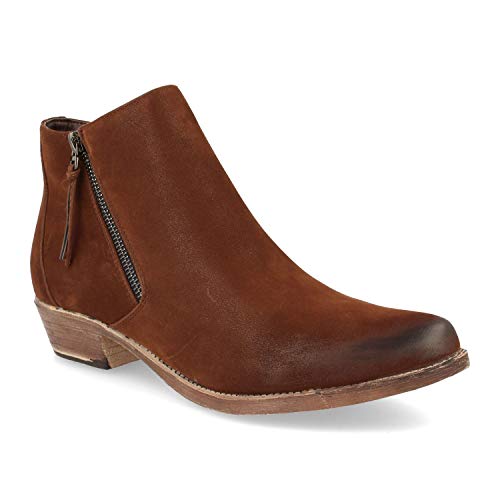 Botin de Mujer con Tacon Campero Cowboy, Punta y Talon Pelados con Cremallera Lateral Otono Iniverno 2019. Talla 37 Marron