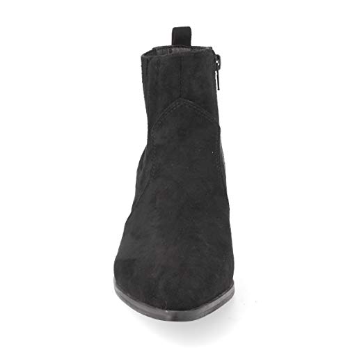 Botin de Mujer con Tacon Campero y Elastico en el Tobillo,de Punta Fina con Cremallera Otono Invierno 2019. Talla 37 Negro