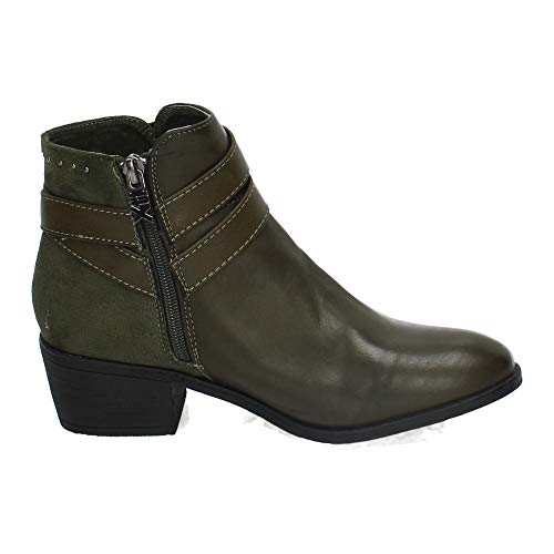 'BOTÍN DE Mujer XTI con Tacon DE 4 CM con Cierre DE Cremallera Cow Boy' - para: Mujer Color: Kaki Talla: 41