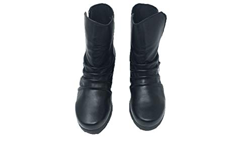 Botin de Piel/Aback/Mujer/Botas/Material Empeine: Piel/Suela de Goma/Cierre de Cremallera/Plataforma 5cm/Color Negro/Talla 35