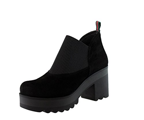 Botin Plataforma Piel Serraje. Chic & Fashion