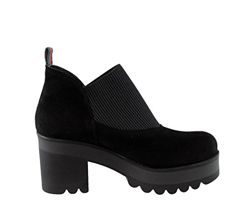 Botin Plataforma Piel Serraje. Chic & Fashion