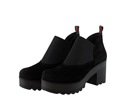 Botin Plataforma Piel Serraje. Chic & Fashion