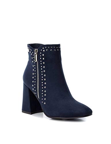 Botín Tacón XTI Mujer Serraje MarinoTachuela 30910 40 Azul