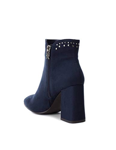 Botín Tacón XTI Mujer Serraje MarinoTachuela 30910 40 Azul