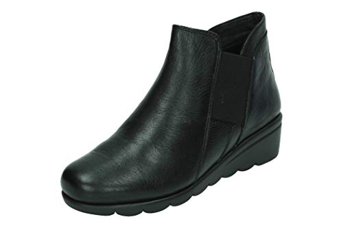 Botines cuña Piel y elástico Doctos Cutillas Talla: 36 Color: Negro