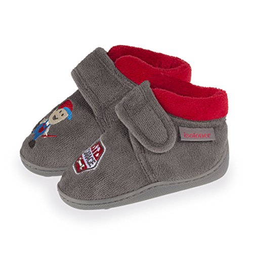 Botines de casa de velcro con diseño de mecan