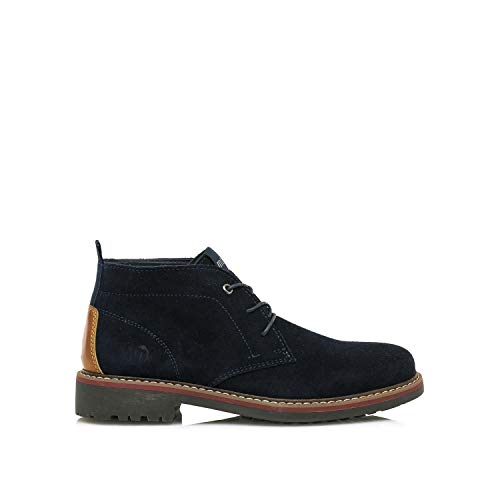 Botines Hombre MTNG | Botines Amsterdam 84333 | MTNG Hombre | Piel, con Interior Piel, caña Baja y Punta Redonda | Botines Casual | Cierre con Cordones | 43234 | Azul | 43