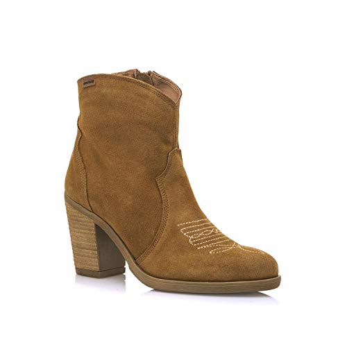 Botines Mujer mustang | Botines Kansas 58137 | mustang Mujer | De Piel, con Interior Piel, caña Media y Punta Redonda | Botines Casual | Cierre con Cremallera | 45200 | Cuero | 41
