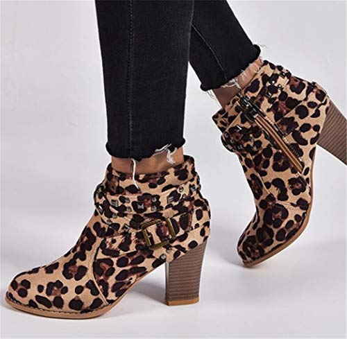 Botines Mujer Tacon Invierno Planos Tacon Ancho Piel Botas de Mujer Martin Botines Cortos Botín Elegantes Zapatos Plataforma
