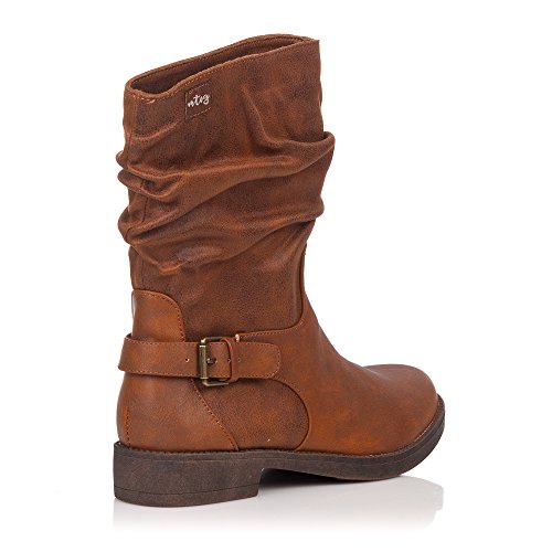 Botines Planos Mustang 55535 - Cuero