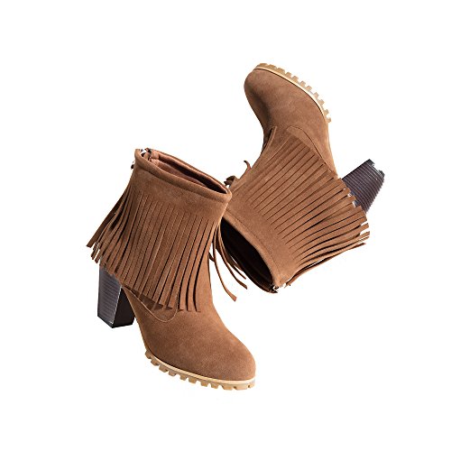 Botines tacón de 8 cm Efecto Madera by Vencastyle,Whisky,37