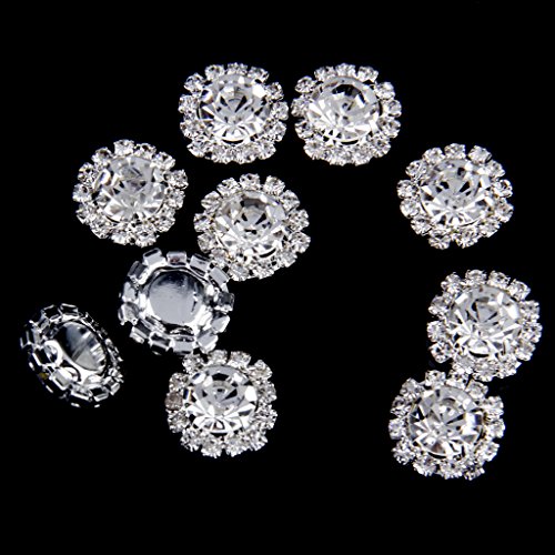 Boton De Cristal Phenovo Rhinestone Decoracion Flatback Bricolaje 15mm 10pcs Clara
