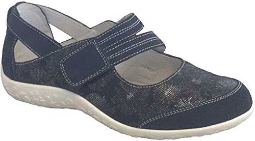 Boulevard - Zapatos Bailarinas de Ante Cierre Adhesivo EEE para Mujer señora (37 EU) (Azul Real)
