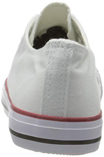 BRANDELIA Canvas de Lona Estilo Casual y Deportivo Zapatillas Unisex, Blanco, 35 EU