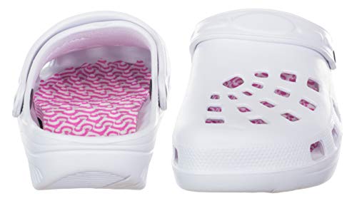 Brandsseller Zuecos de salud para mujer, cómodos, zapatos activos, zapatos de equilibrio, plantilla de masaje, suela redondeada, color Blanco, talla 40 EU