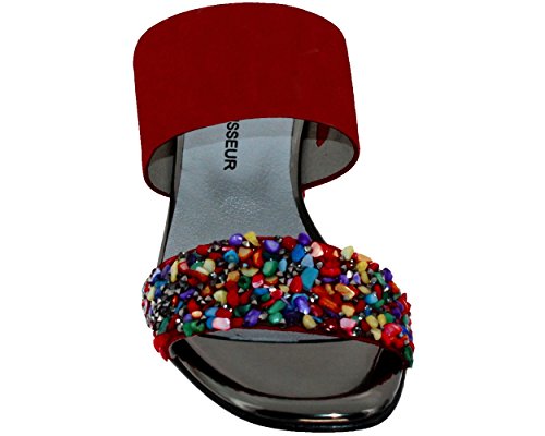 Brenda Zaro, F2699 Suede/Napa/irror, para mujer, color rojo bicomponente, Rojo (rojo), 39 EU