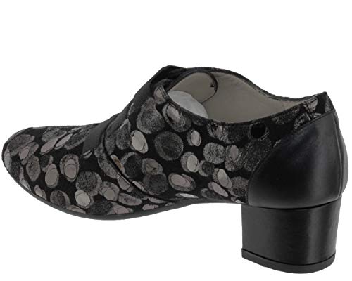 Brenda Zaro, F2944 - Tudes para mujer A_Talon_Mocasín negro metalizado, Negro (Noir Antracita), 36 EU