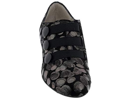 Brenda Zaro, F2944 - Tudes para mujer A_Talon_Mocasín negro metalizado, Negro (Noir Antracita), 36 EU
