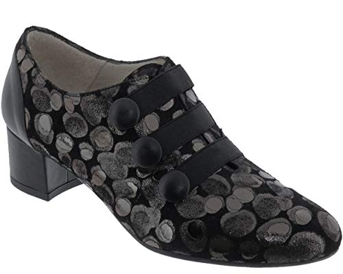 Brenda Zaro, F2944 - Tudes para mujer A_Talon_Mocasín negro metalizado, Negro (Noir Antracita), 36 EU