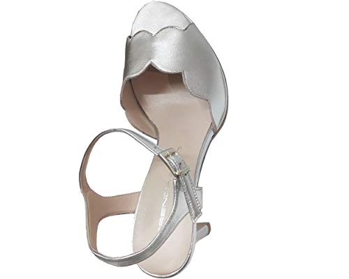 Brenda Zaro, F3229 Etoilesand, mujer sin pie, platino metalizado, Dorado (Platine Electra), 36 EU